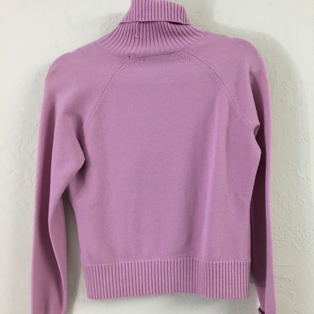 Banana Republic Sweater Medium Purple Fine Italian Merino Wool Turtlenec… - Picture 5 of 7